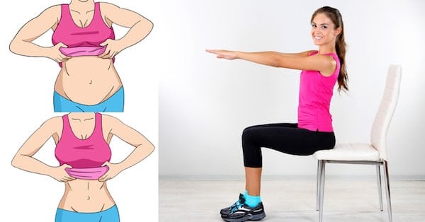 5 exercises on a chair that reduce belly fat during sitting