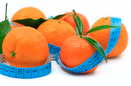 Tangerines wrapped around a tape