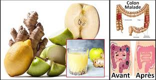 Le jus de nettoyage du côlon à 3 ingrédients: pommes, le gingembre et le citron