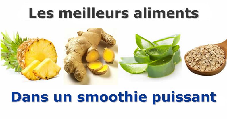 Pour éliminer le ventre et ne plus être malade, manger smoothie à l'ananas, aloe vera, avoine et gingembre